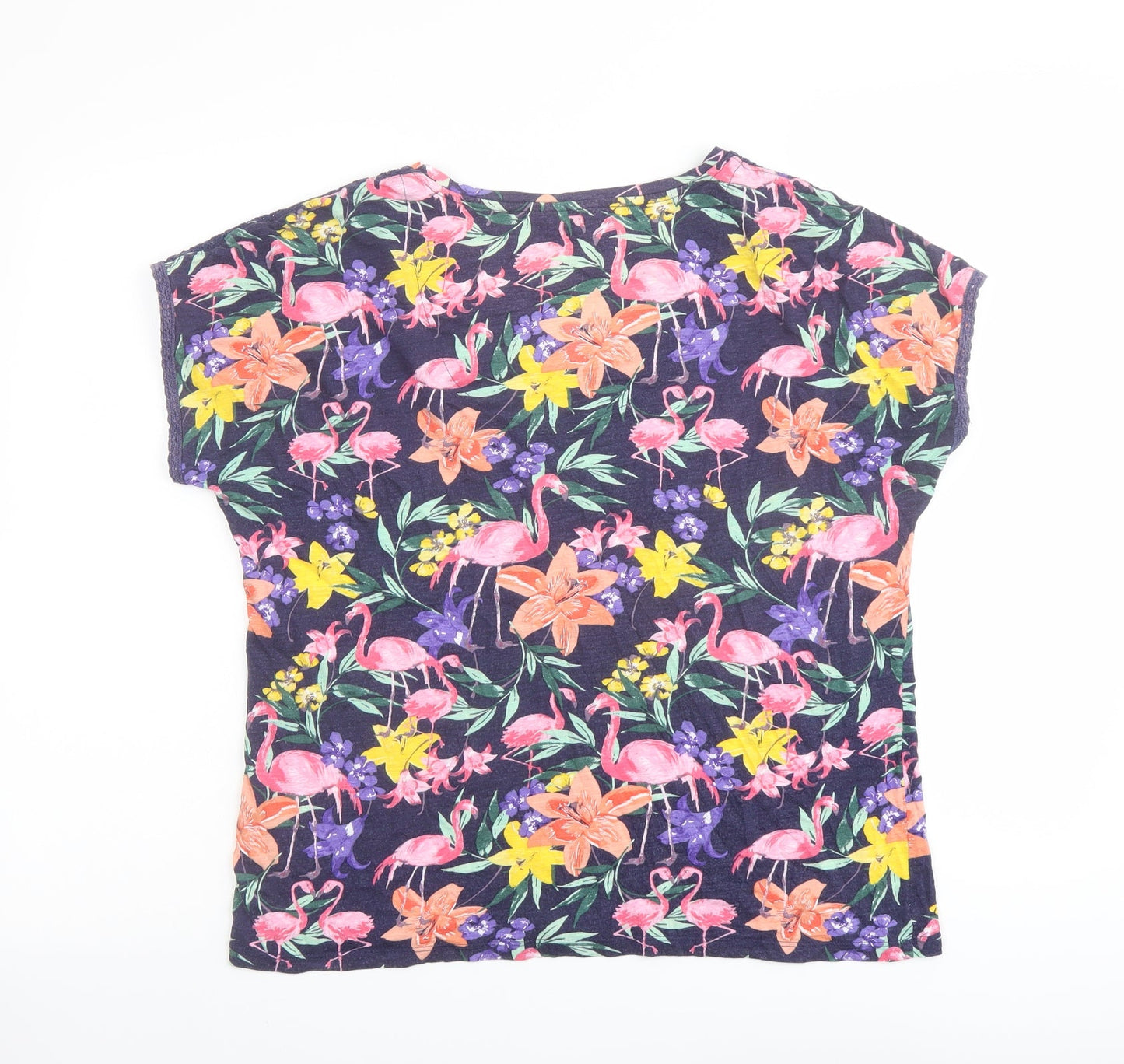 Womens UK Size 14 M&Co Multicoloured Basic T-Shirt