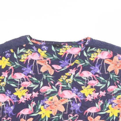 Womens UK Size 14 M&Co Multicoloured Basic T-Shirt