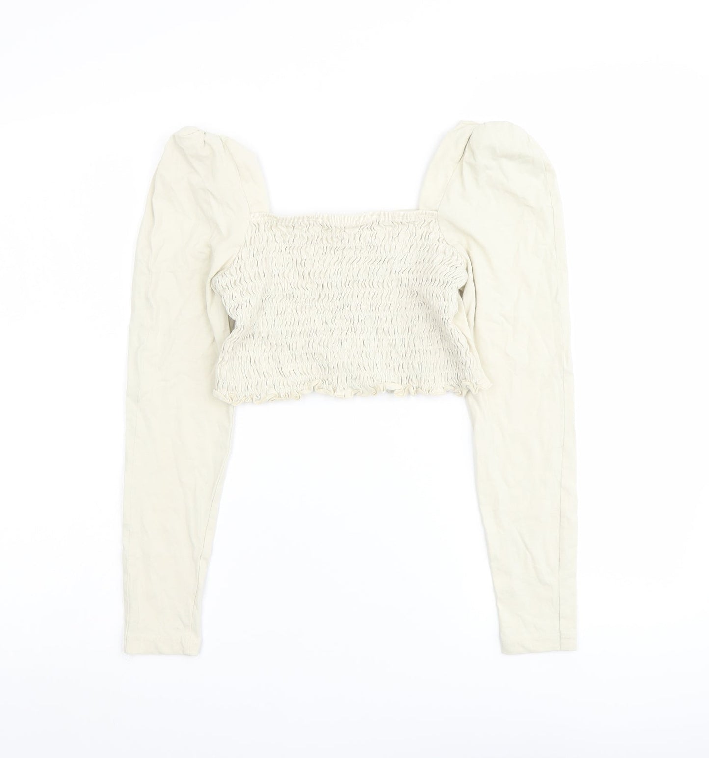 Womens UK Size 14 Topshop Beige Cropped Tank