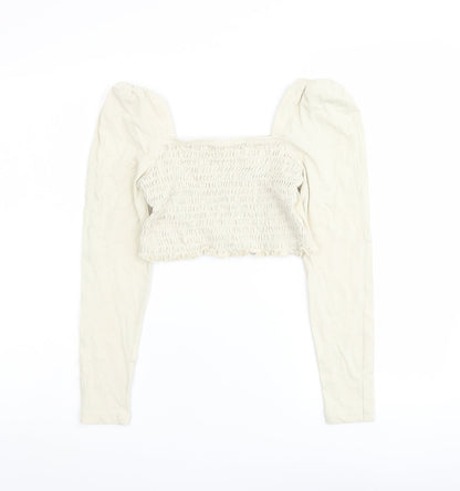 Womens UK Size 14 Topshop Beige Cropped Tank