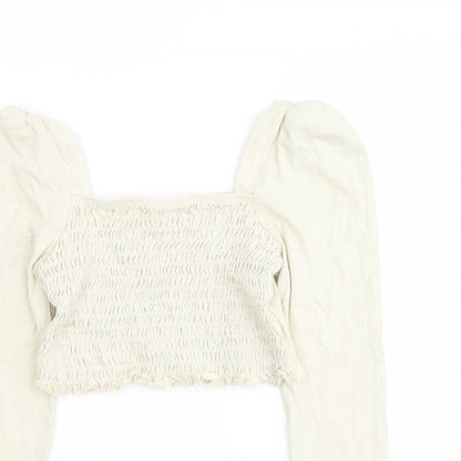 Womens UK Size 14 Topshop Beige Cropped Tank