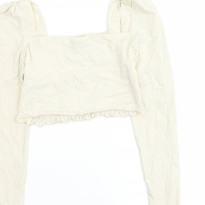 Womens UK Size 14 Topshop Beige Cropped Tank