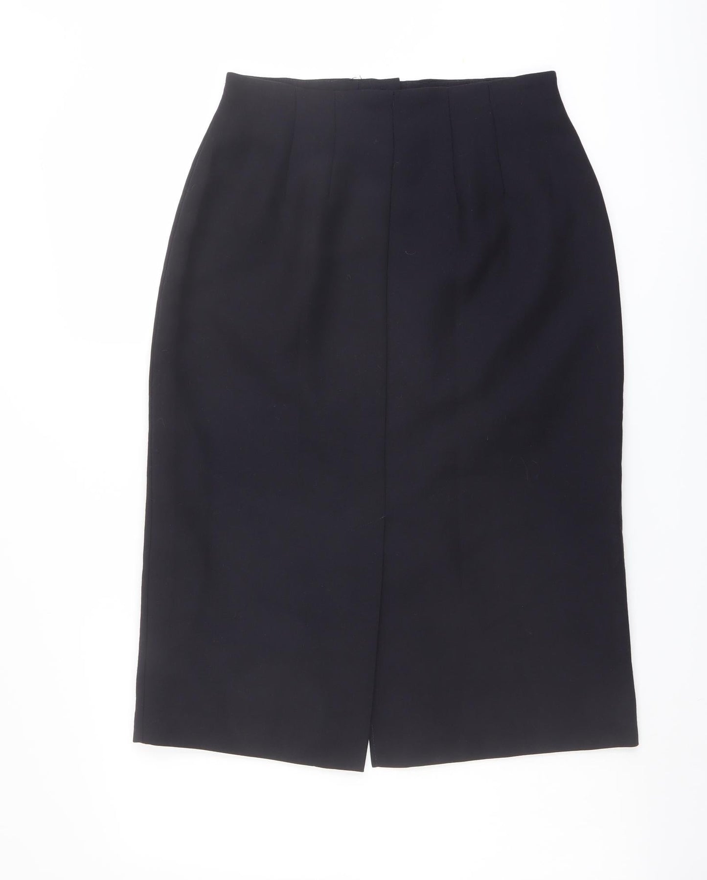 Marks and Spencer Womens Blue Polyester Straight & Pencil Skirt Size 12 Button