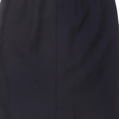Marks and Spencer Womens Blue Polyester Straight & Pencil Skirt Size 12 Button