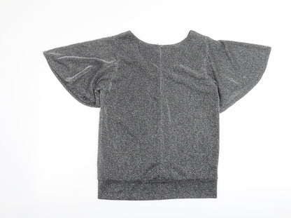 Womens UK Size 10 Billie & Blossom Silver Basic Blouse