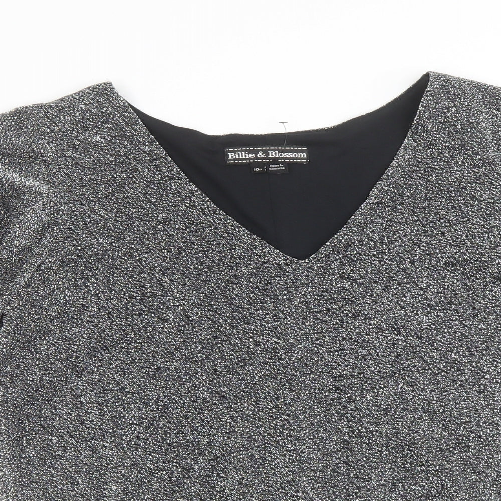 Womens UK Size 10 Billie & Blossom Silver Basic Blouse