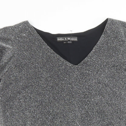 Womens UK Size 10 Billie & Blossom Silver Basic Blouse