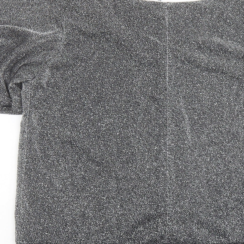 Womens UK Size 10 Billie & Blossom Silver Basic Blouse
