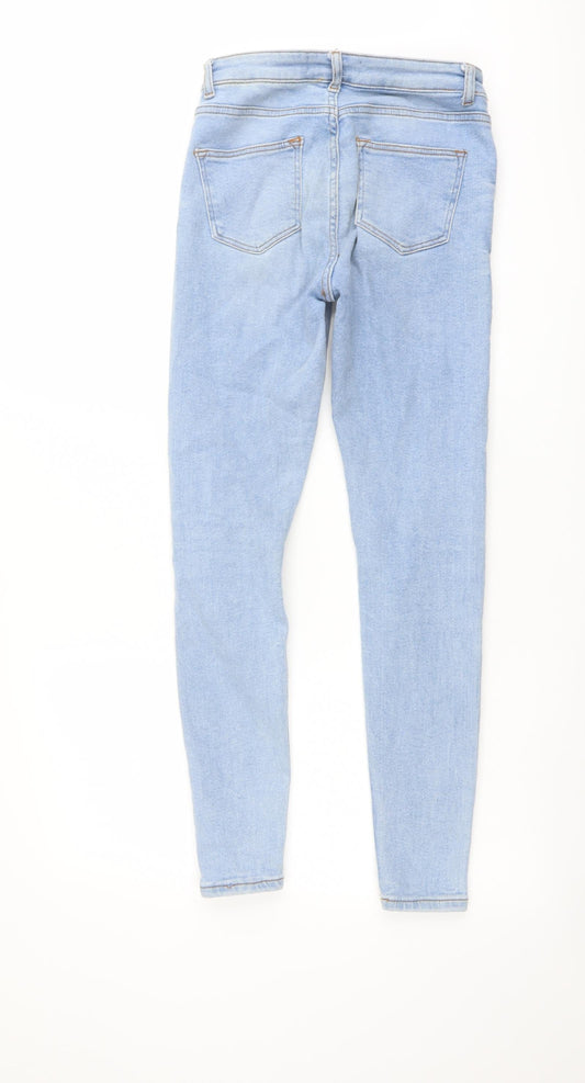 Denim & Co. Womens Blue Cotton Skinny Jeans Size 8 L27 in Regular Button