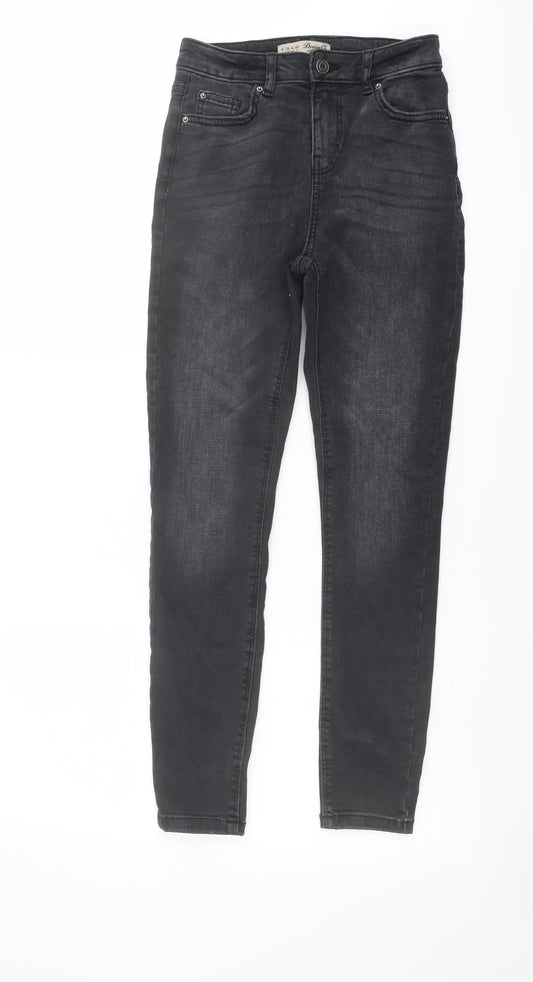 Denim & Co. Womens Grey Cotton Skinny Jeans Size 8 L26 in Regular Button