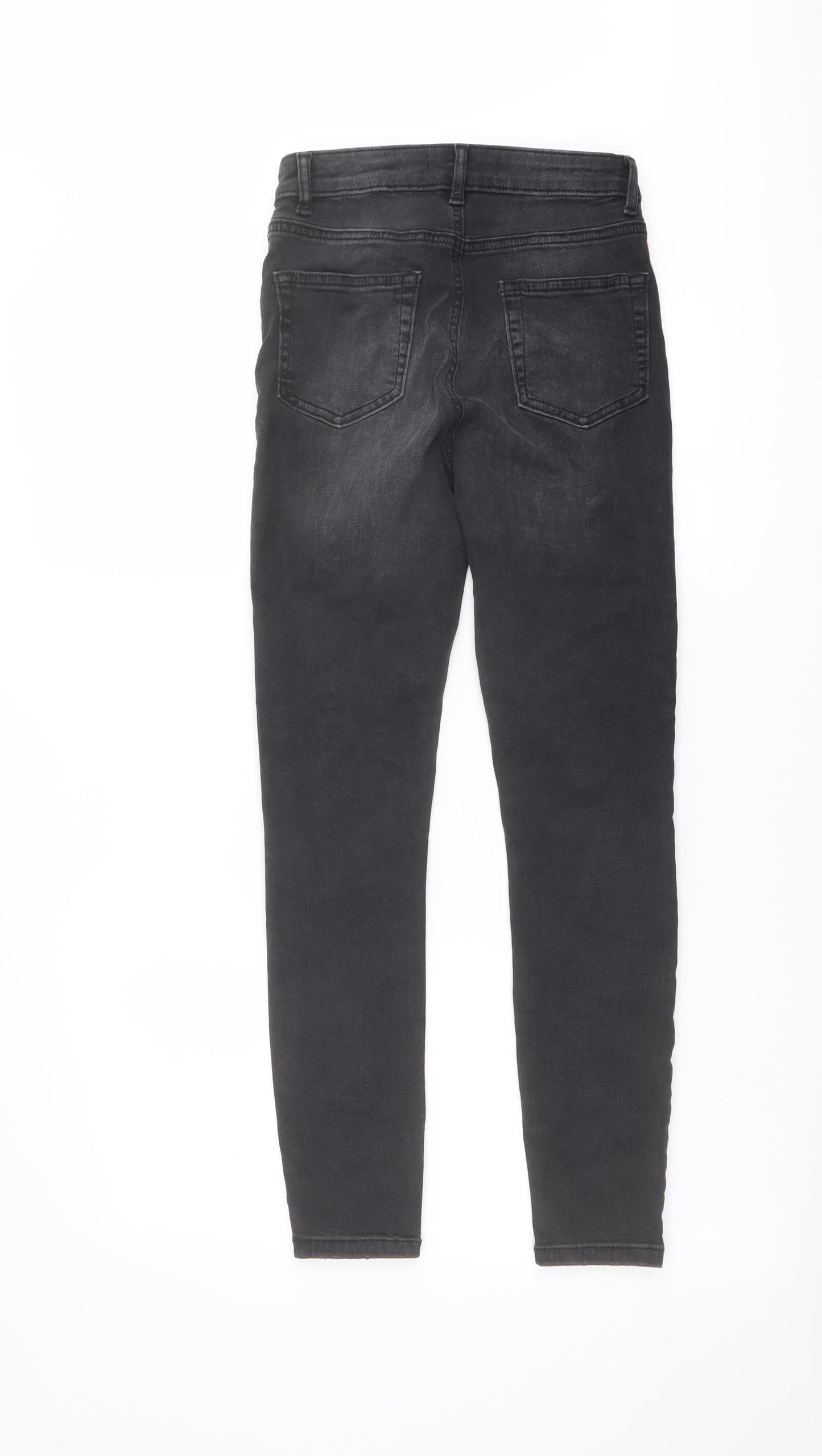 Denim & Co. Womens Grey Cotton Skinny Jeans Size 8 L26 in Regular Button