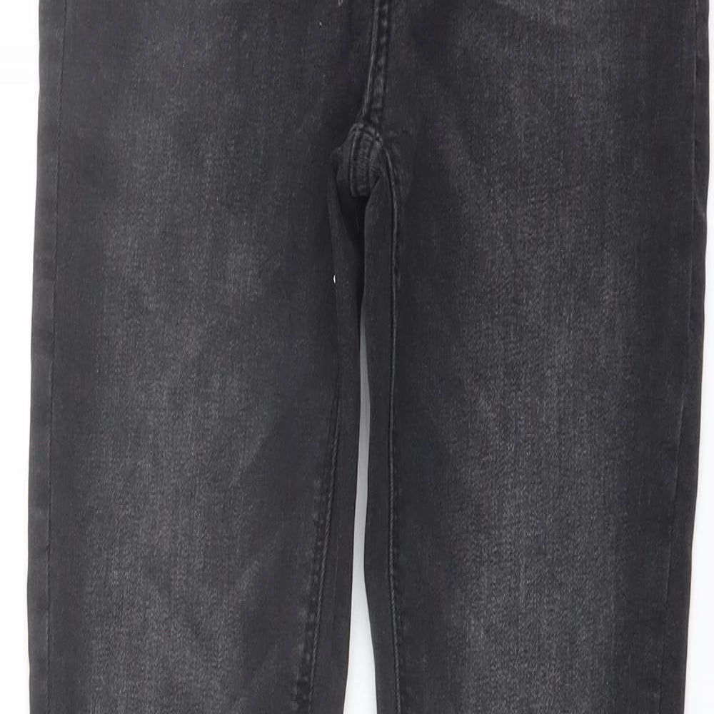 Denim & Co. Womens Grey Cotton Skinny Jeans Size 8 L26 in Regular Button