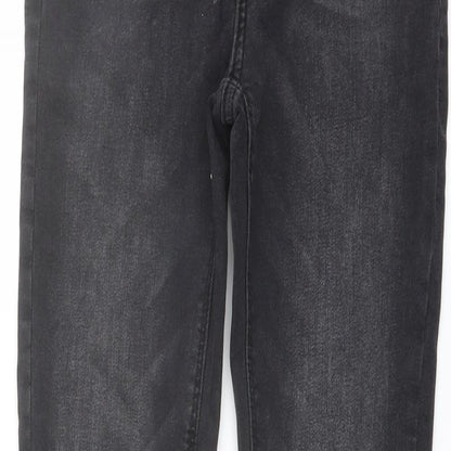 Denim & Co. Womens Grey Cotton Skinny Jeans Size 8 L26 in Regular Button