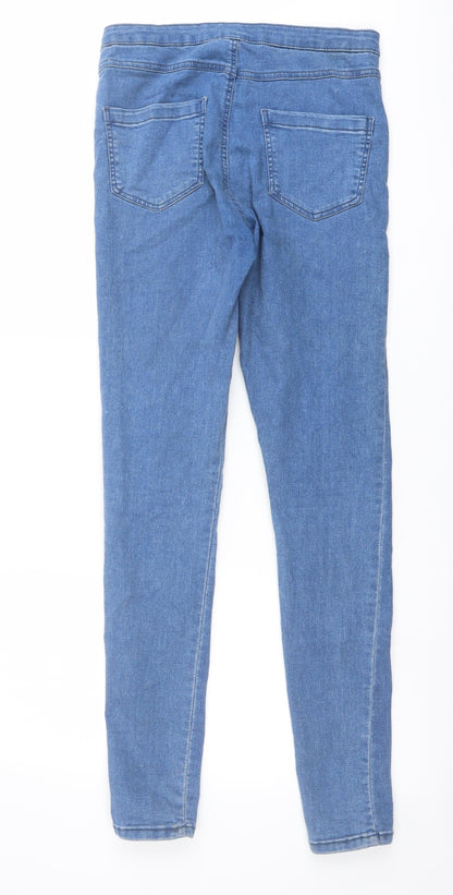 Denim & Co. Womens Blue Cotton Skinny Jeans Size 10 L30 in Regular Button