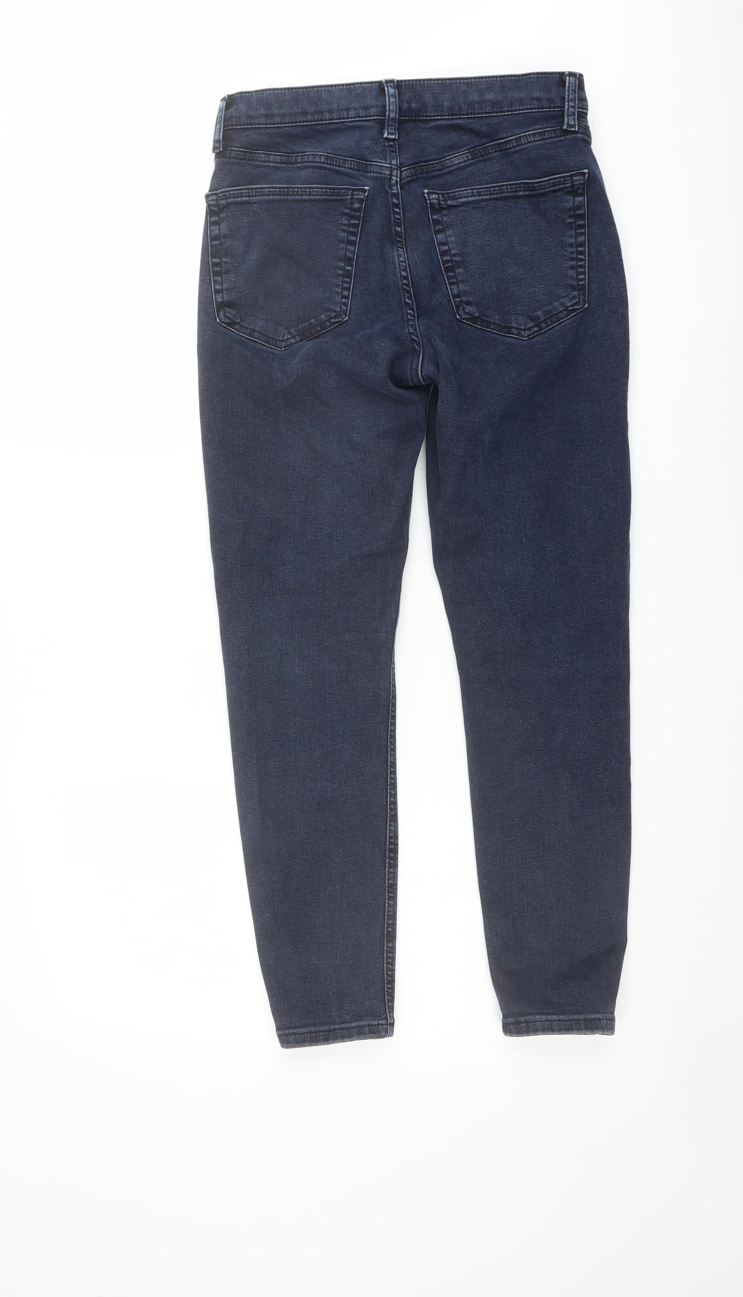Topshop Womens Blue Cotton Skinny Jeans Size 28 in L25 in Regular Button