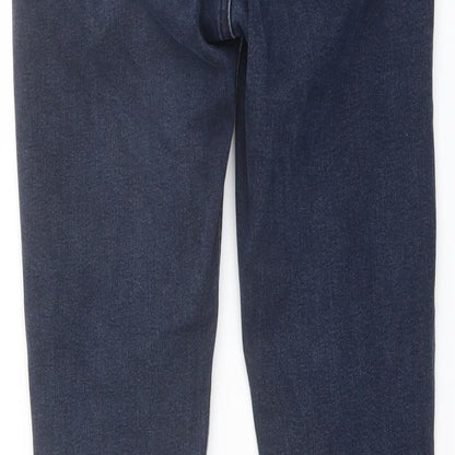 Topshop Womens Blue Cotton Skinny Jeans Size 28 in L25 in Regular Button