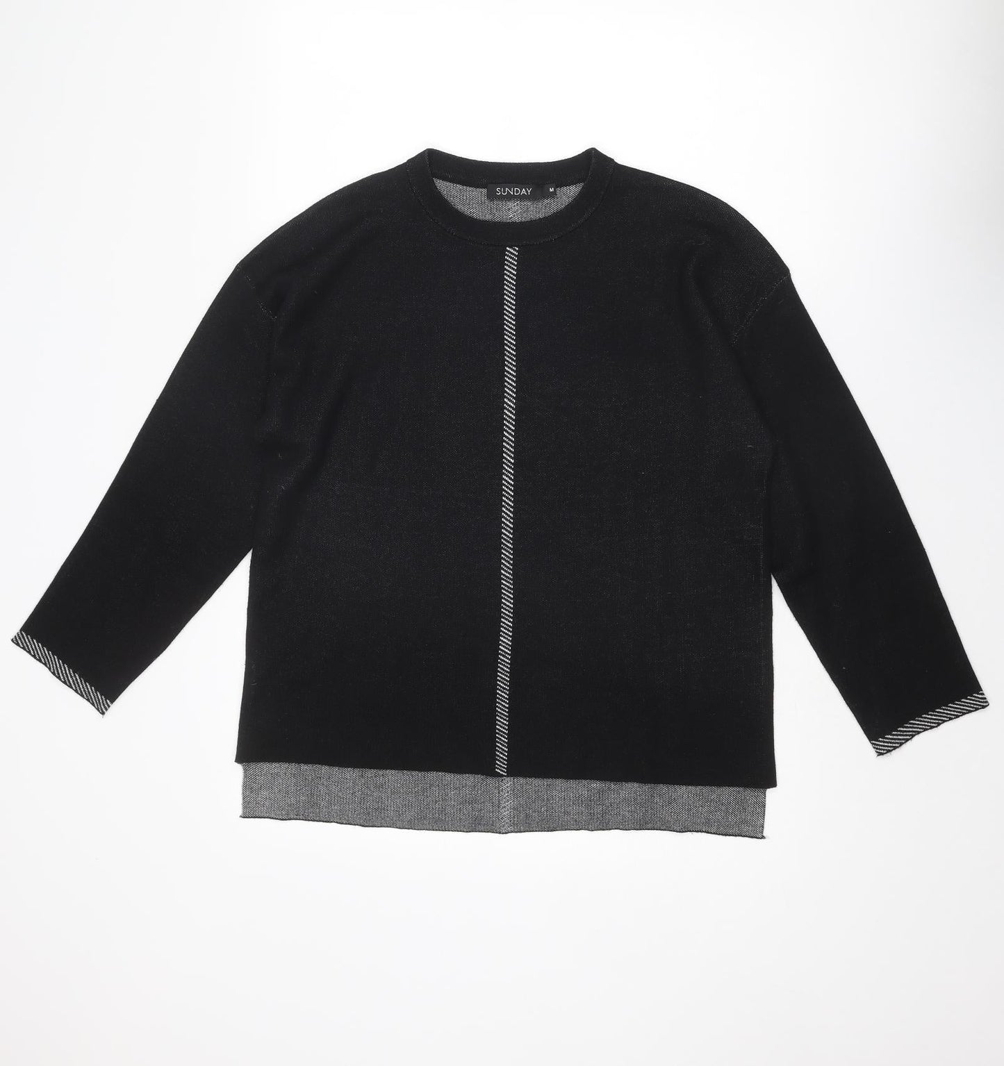 Womens UK Size M Sunday Black Pullover Jumper