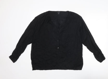 Womens UK Size M Lindex Black Basic Blouse