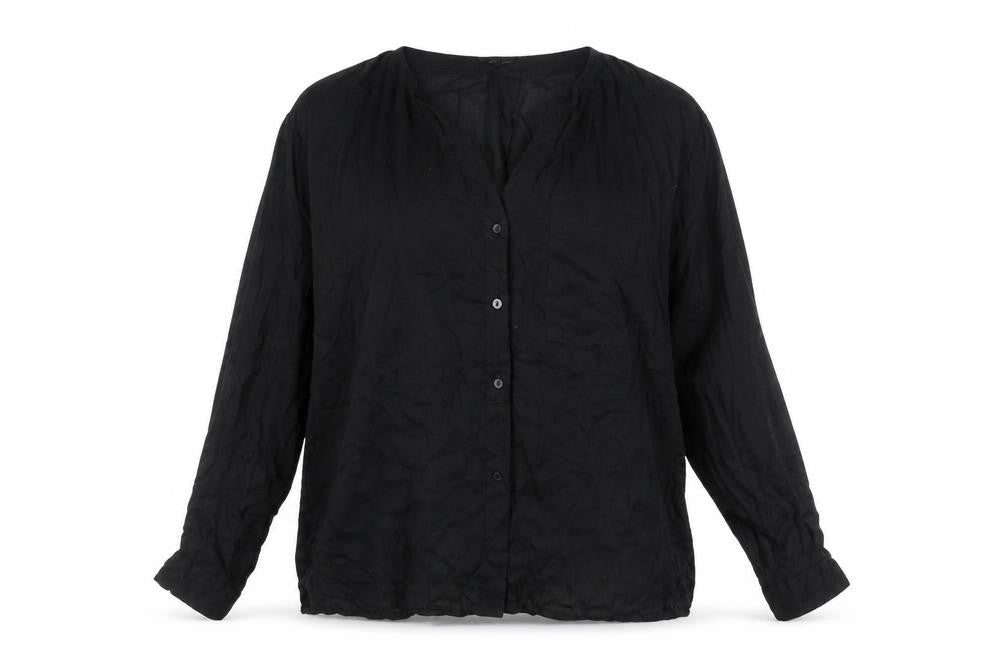 Womens UK Size M Lindex Black Basic Blouse