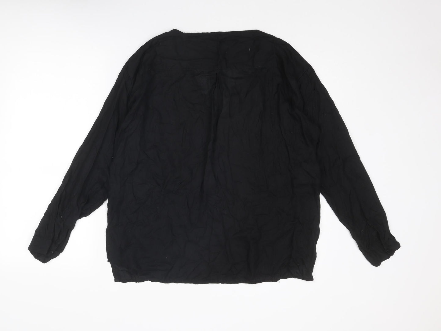 Womens UK Size M Lindex Black Basic Blouse