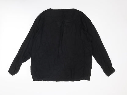 Womens UK Size M Lindex Black Basic Blouse