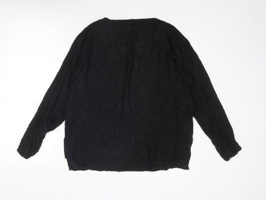 Womens UK Size M Lindex Black Basic Blouse
