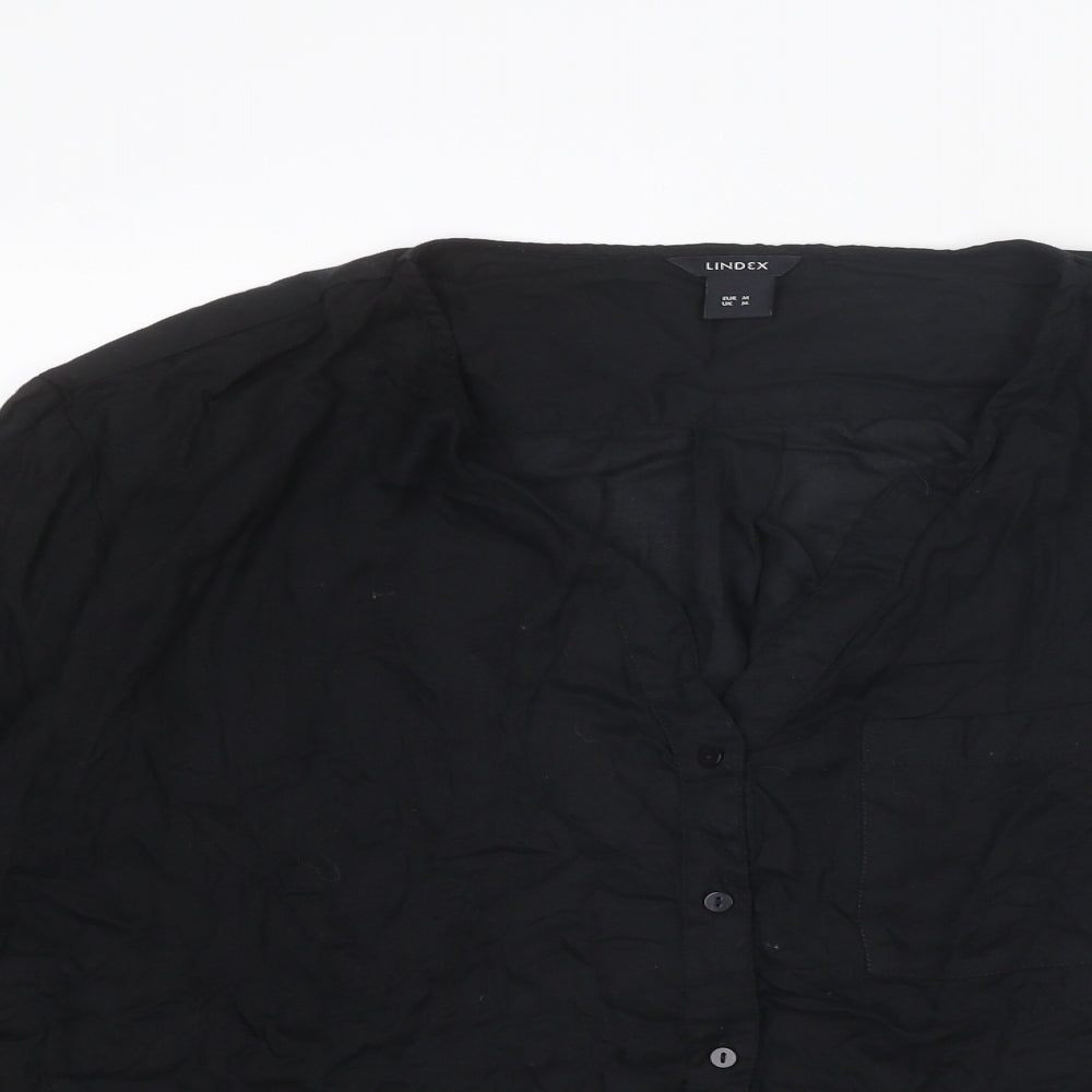 Womens UK Size M Lindex Black Basic Blouse