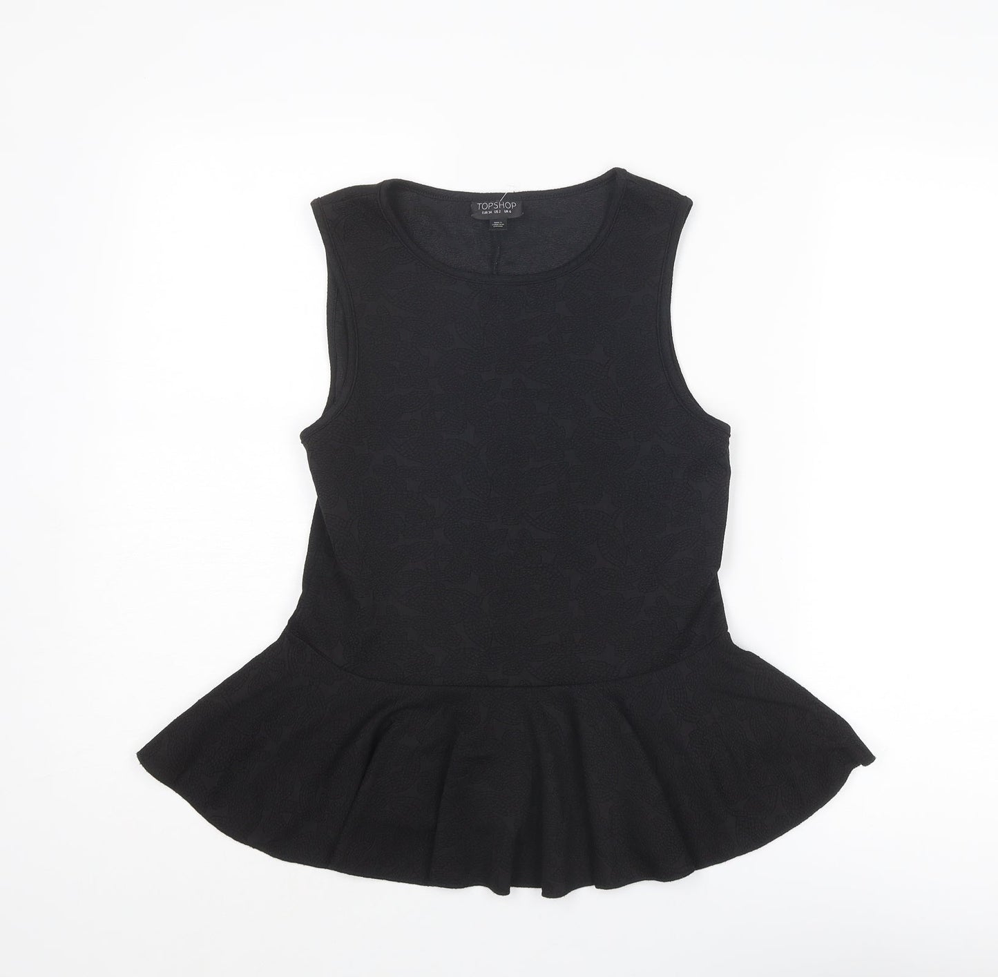 Womens UK Size 6 Topshop Black Basic Tank