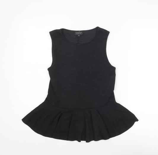 Womens UK Size 6 Topshop Black Basic Tank