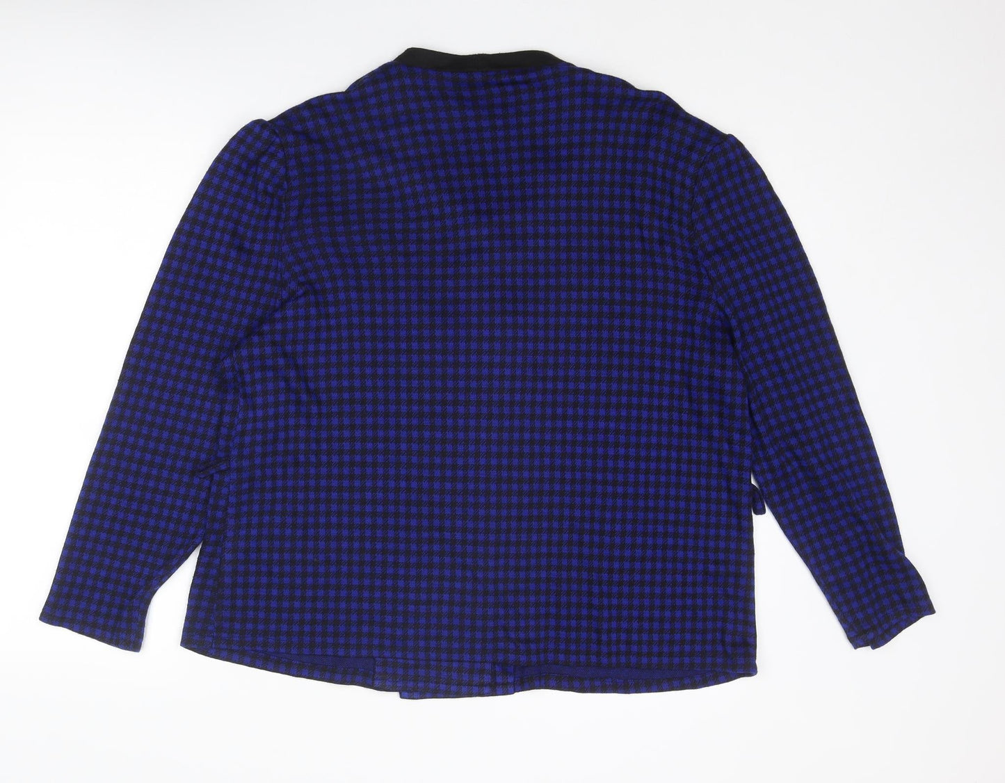 Dormar Womens Blue Check Jacket Blazer Size 16 Button