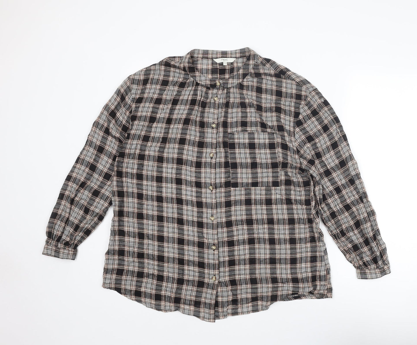 Womens UK Size 12 NEXT Brown Basic Button-Up