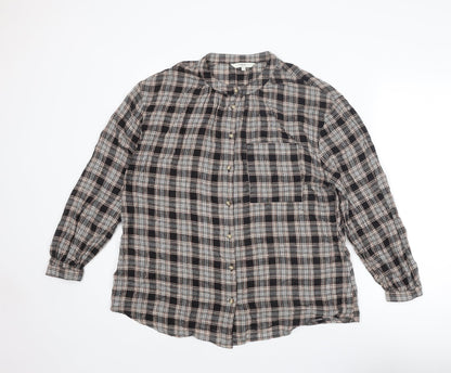 Womens UK Size 12 NEXT Brown Basic Button-Up