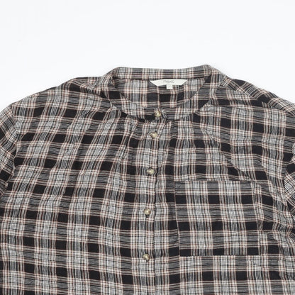 Womens UK Size 12 NEXT Brown Basic Button-Up