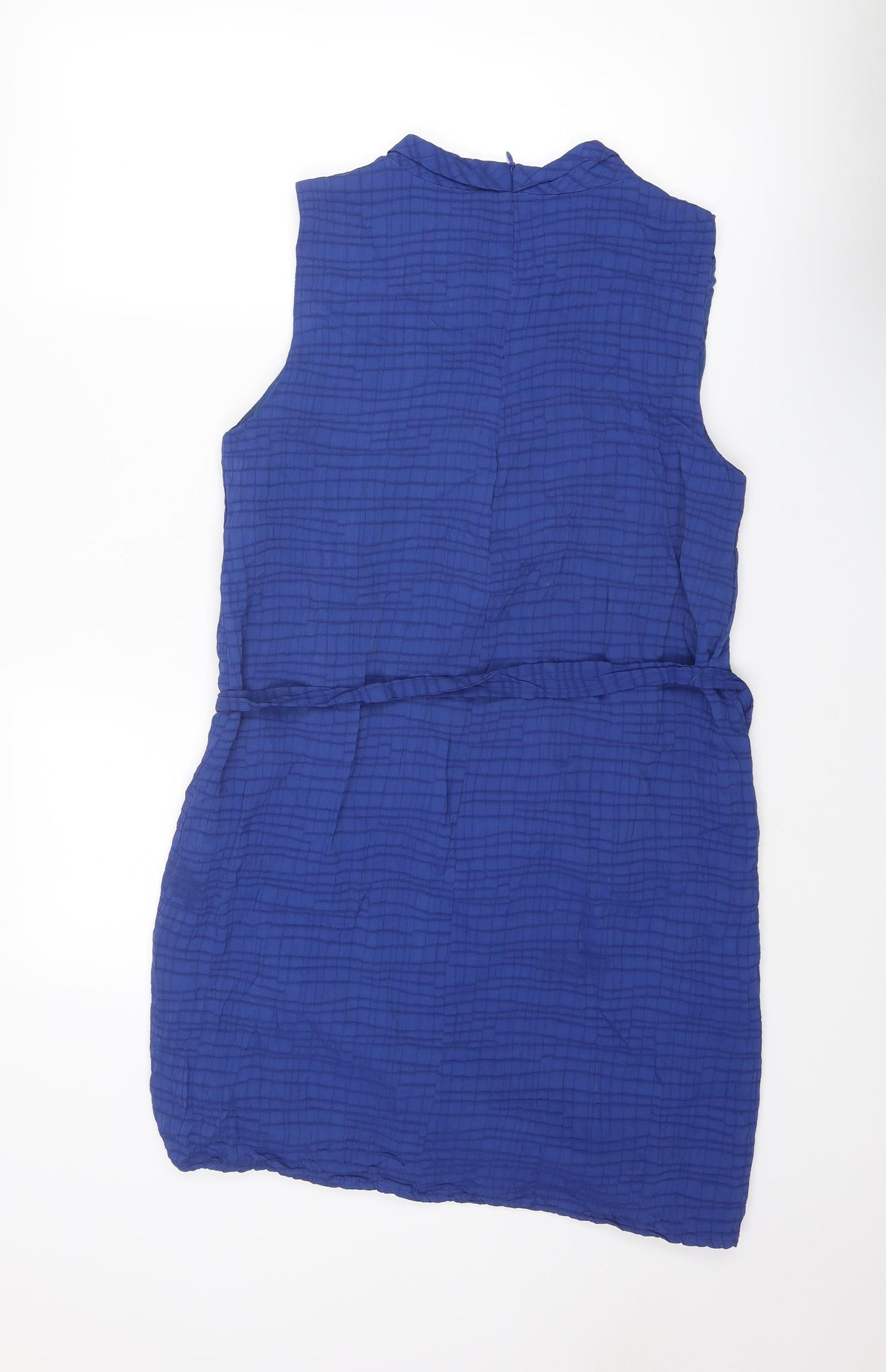 Country Casuals Womens Blue Striped Polyester Mini Size 16 Round Neck Zip