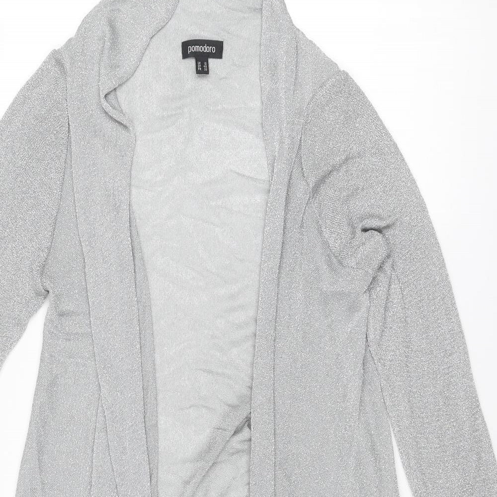 Womens UK Size 10 Pomodoro Silver Cardigan Jumper