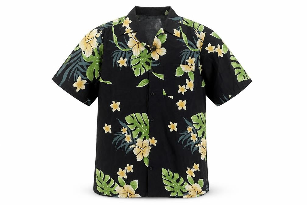 Mens UK Size S Waikiki Black  Button-Up Short Sleeve Casual Shirt