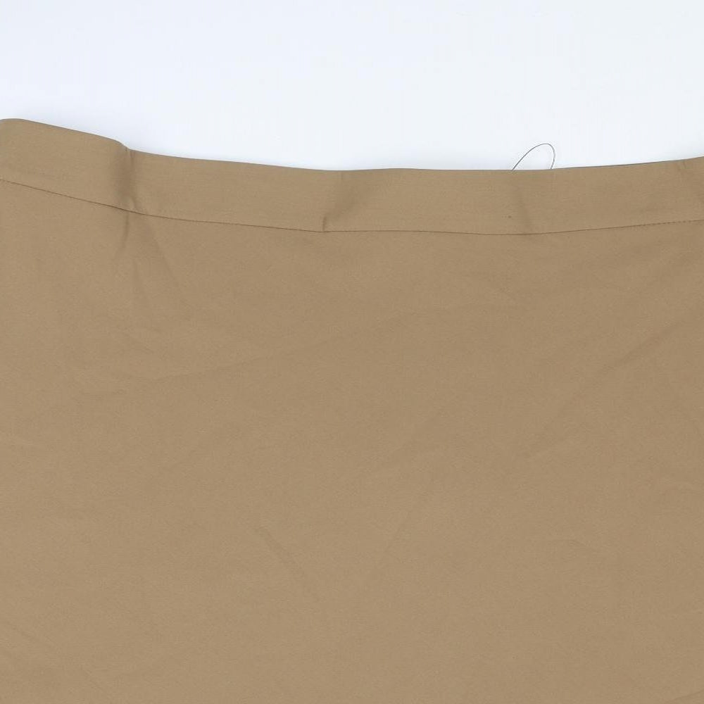 Marks and Spencer Womens Brown Polyester Swing Skirt Size 24 Zip