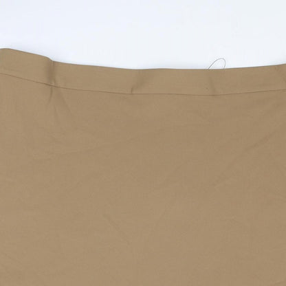Marks and Spencer Womens Brown Polyester Swing Skirt Size 24 Zip