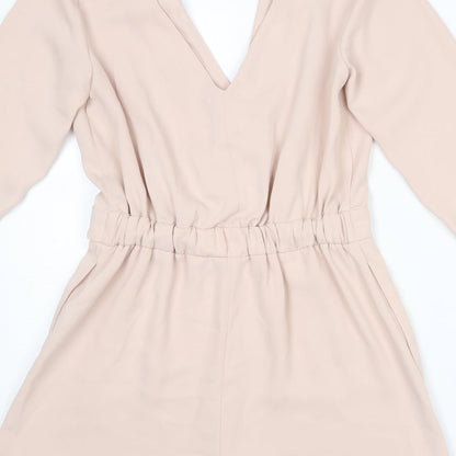 Topshop Womens Pink Polyester Playsuit One-Piece Size 6 Hook & Eye