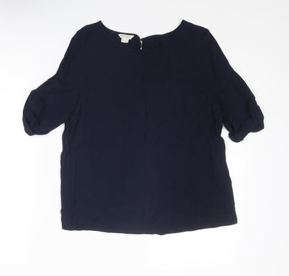 Womens UK Size 10 Monsoon Blue Basic Blouse