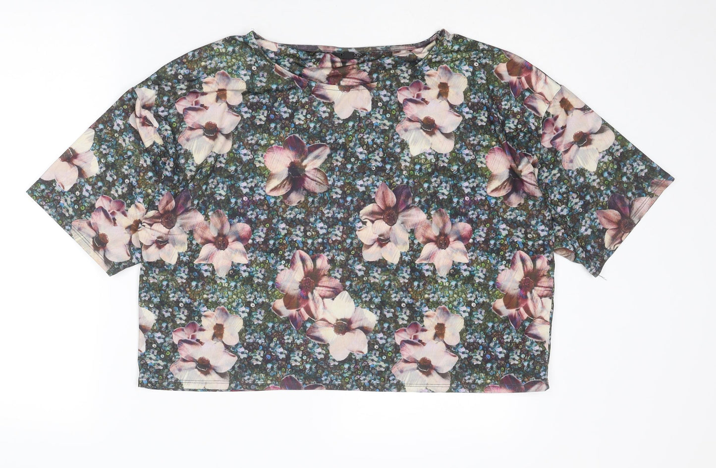 Womens UK Size 8 Topshop Multicoloured Cropped Blouse