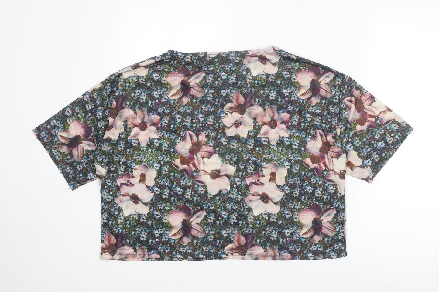 Womens UK Size 8 Topshop Multicoloured Cropped Blouse