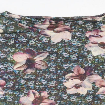 Womens UK Size 8 Topshop Multicoloured Cropped Blouse