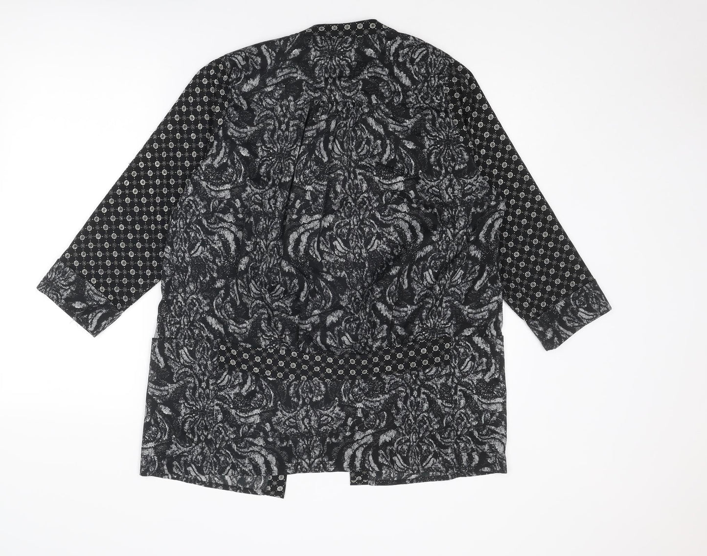 Womens UK Size 8 H&M Black Kimono Blouse