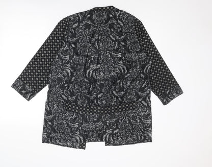 Womens UK Size 8 H&M Black Kimono Blouse
