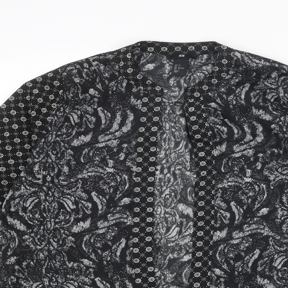 Womens UK Size 8 H&M Black Kimono Blouse