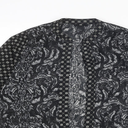 Womens UK Size 8 H&M Black Kimono Blouse