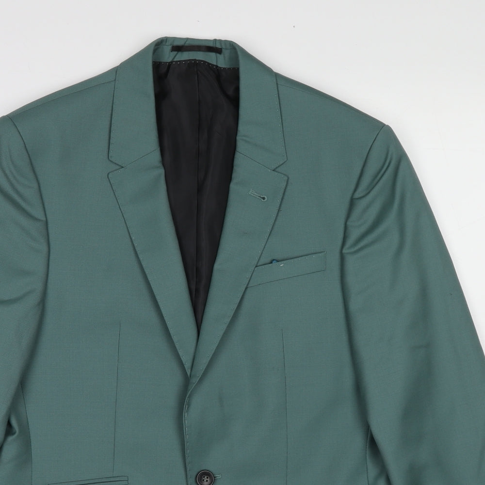 ASOS Mens Blue Wool Jacket Suit Jacket Size 38 Regular