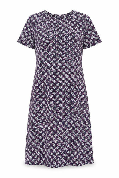 Marks and Spencer Womens Multicoloured Floral Viscose A-Line Size 10 Round Neck Button