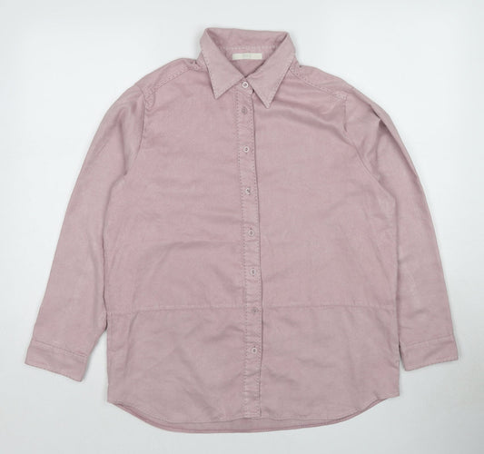 Womens UK Size 12 Marks and Spencer Pink Basic Button-Up